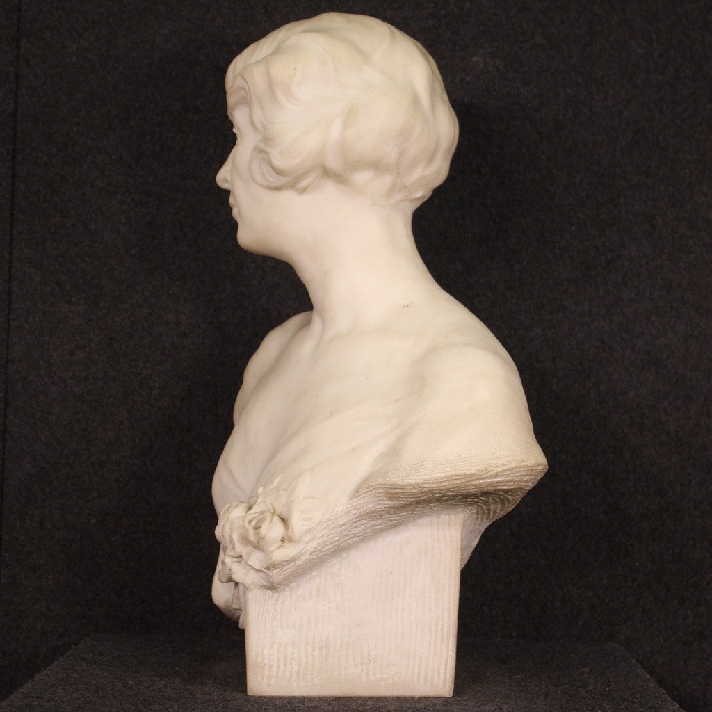 Grande scultura in marmo busto di donna-photo-8