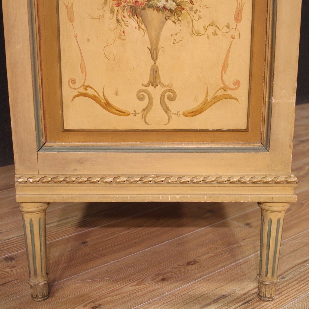 Comò in legno laccato con specchiera in stile Luigi XVI del XX secolo-photo-8