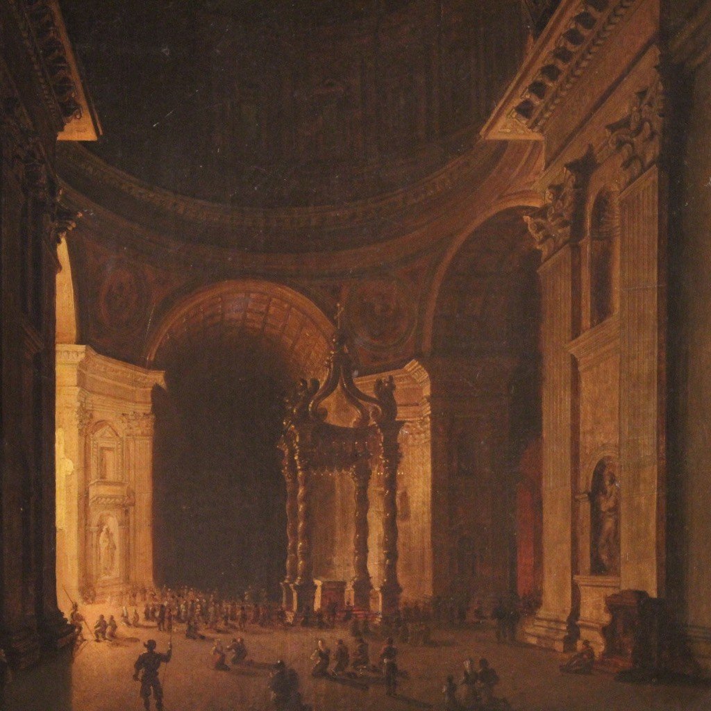 Louis Jean Desprez, veduta dell'interno di San Pietro del XVIII secolo-photo-3