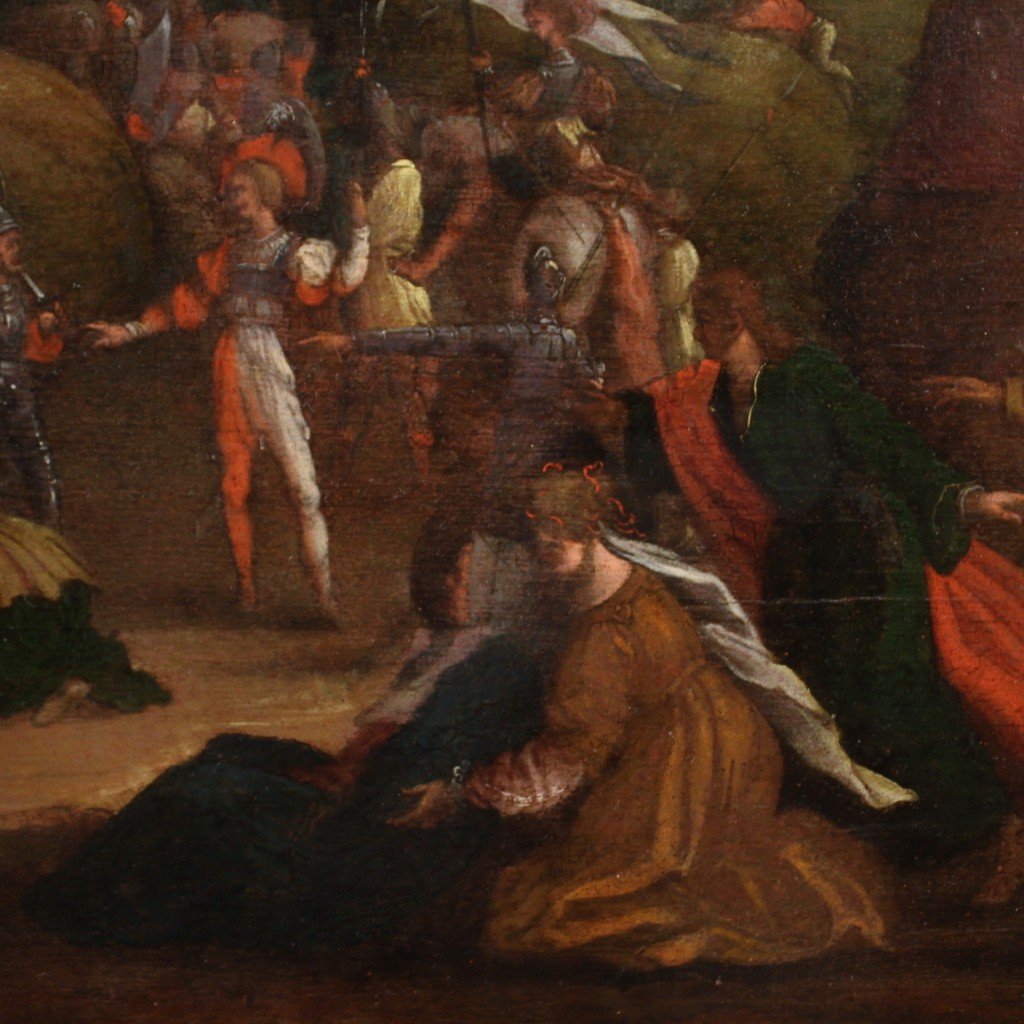 Tavola fiamminga del XVII secolo, Salita al Calvario-photo-4