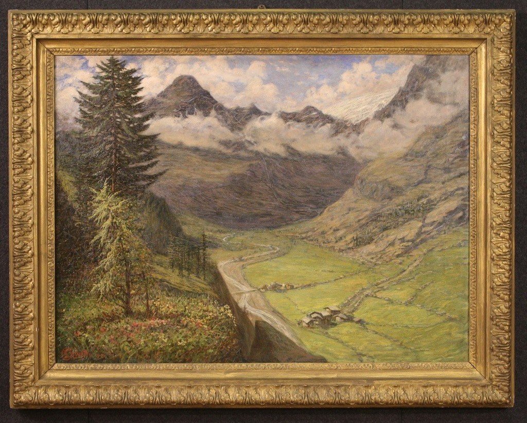 Quadro italiano paesaggio firmato e datato 1919