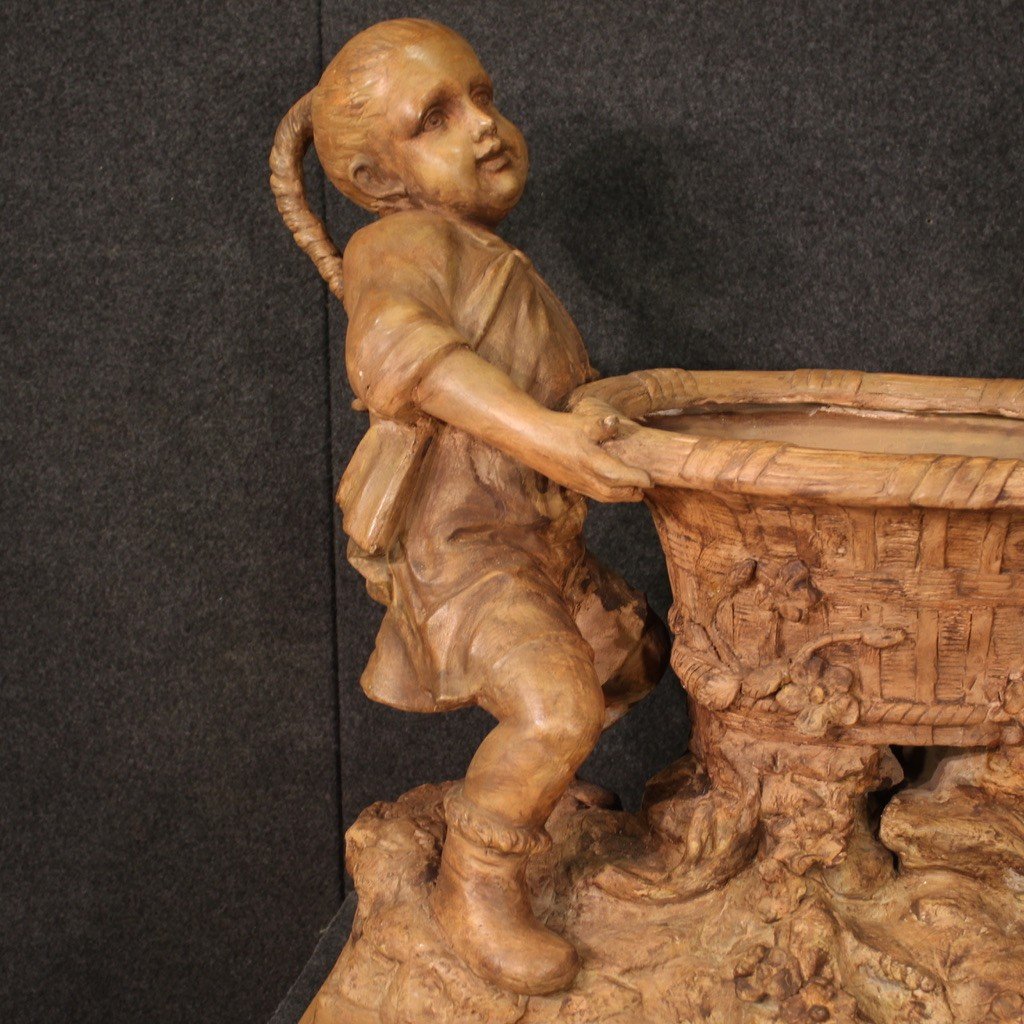 Scultura austriaca in terracotta vaso del XX secolo-photo-1