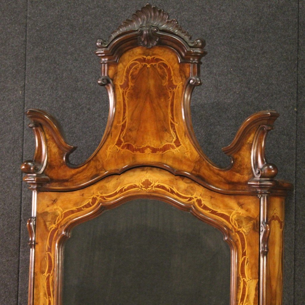 Trumeau in stile Rococò in legno intarsiato del XX secolo-photo-3
