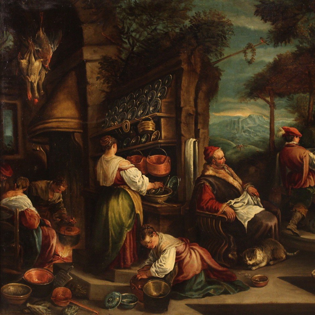 Bottega di Jacopo Bassano del XVII secolo, Cena in Emmaus-photo-3