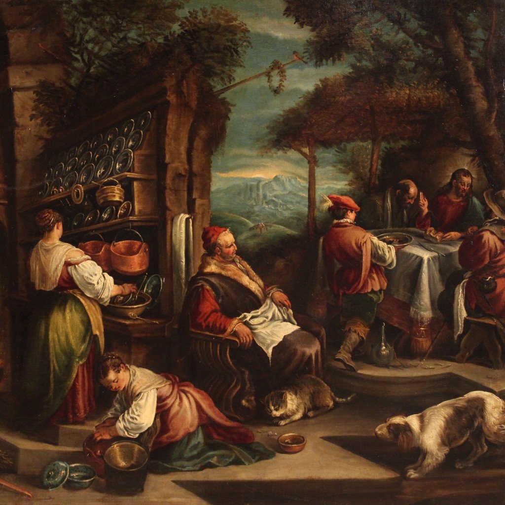 Bottega di Jacopo Bassano del XVII secolo, Cena in Emmaus-photo-4