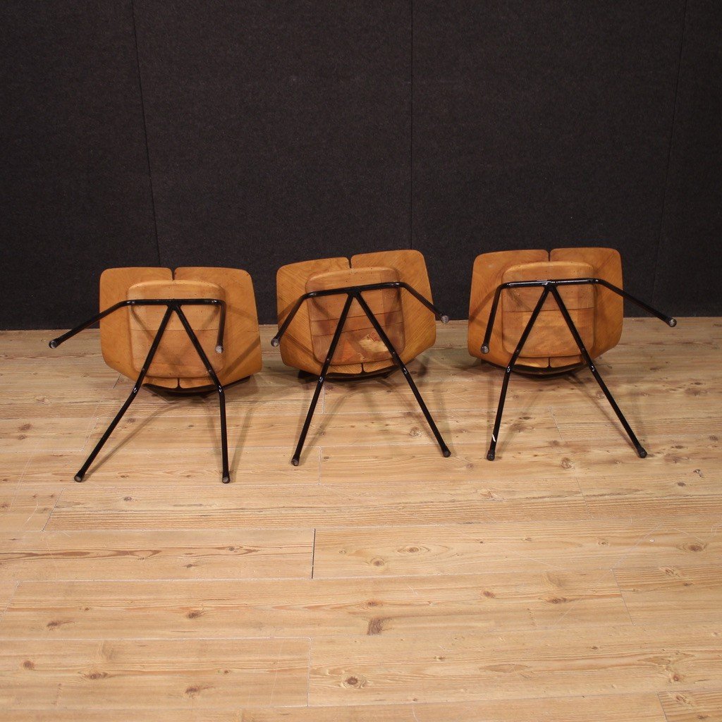 Tre sedie Tonneau di Pierre Guariche per Steiner anni 50' -photo-5
