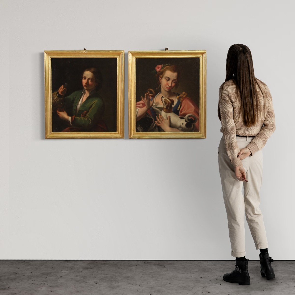 Coppia di quadri italiani con figure di carattere del XVIII secolo-photo-2