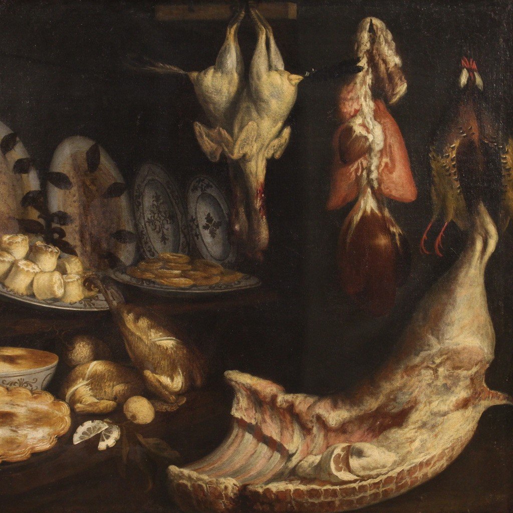 Grande dipinto natura morta italiana del XVII secolo-photo-2