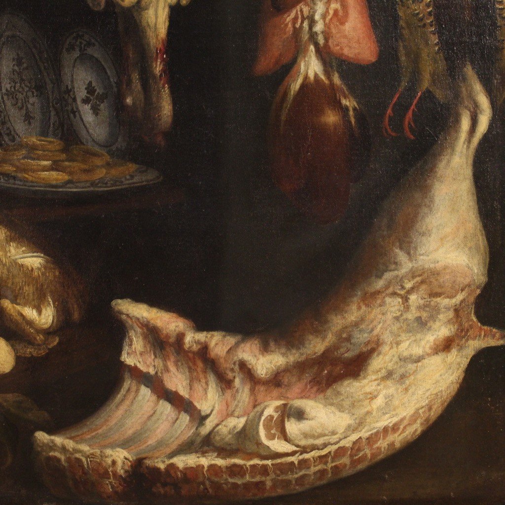 Grande dipinto natura morta italiana del XVII secolo-photo-8