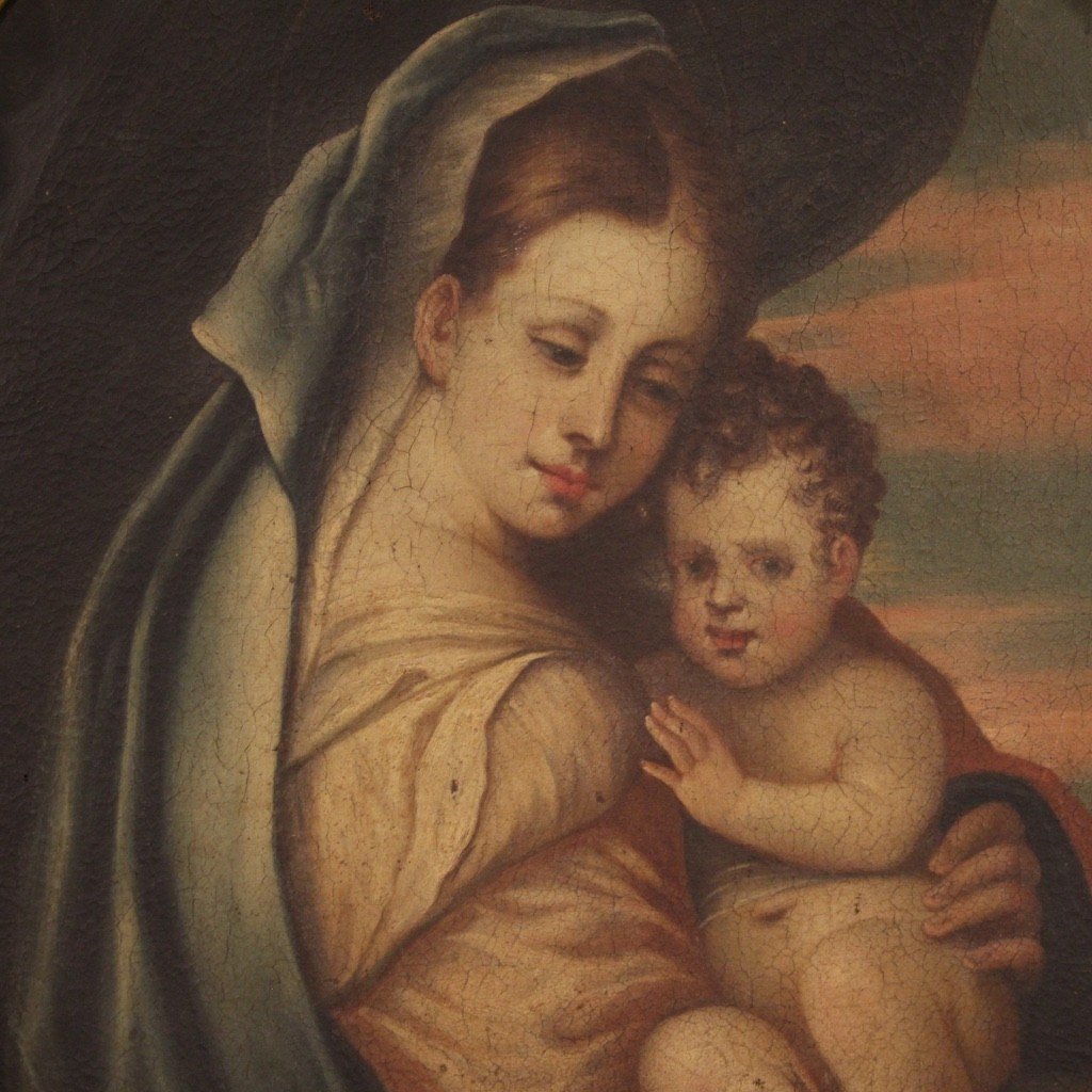 Dipinto religioso Madonna con bambino del XVIII secolo-photo-2