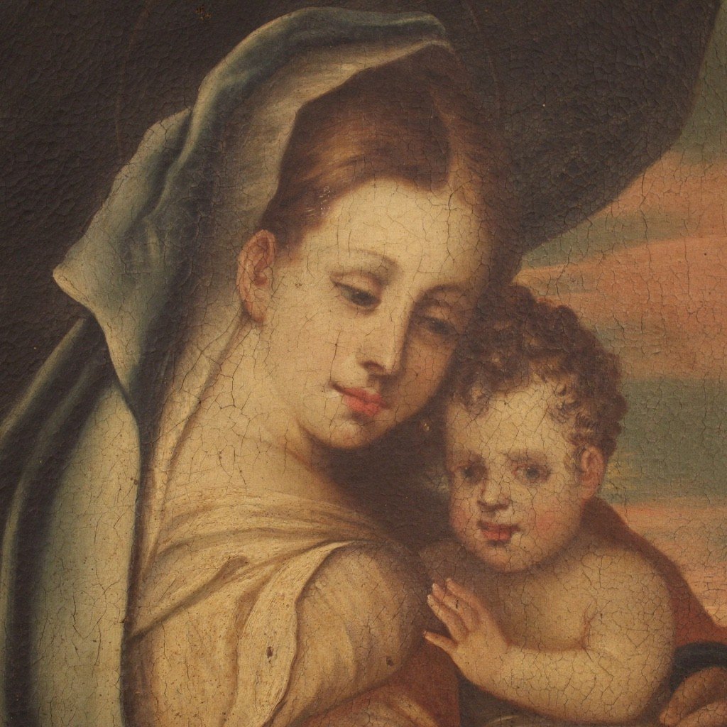 Dipinto religioso Madonna con bambino del XVIII secolo-photo-4