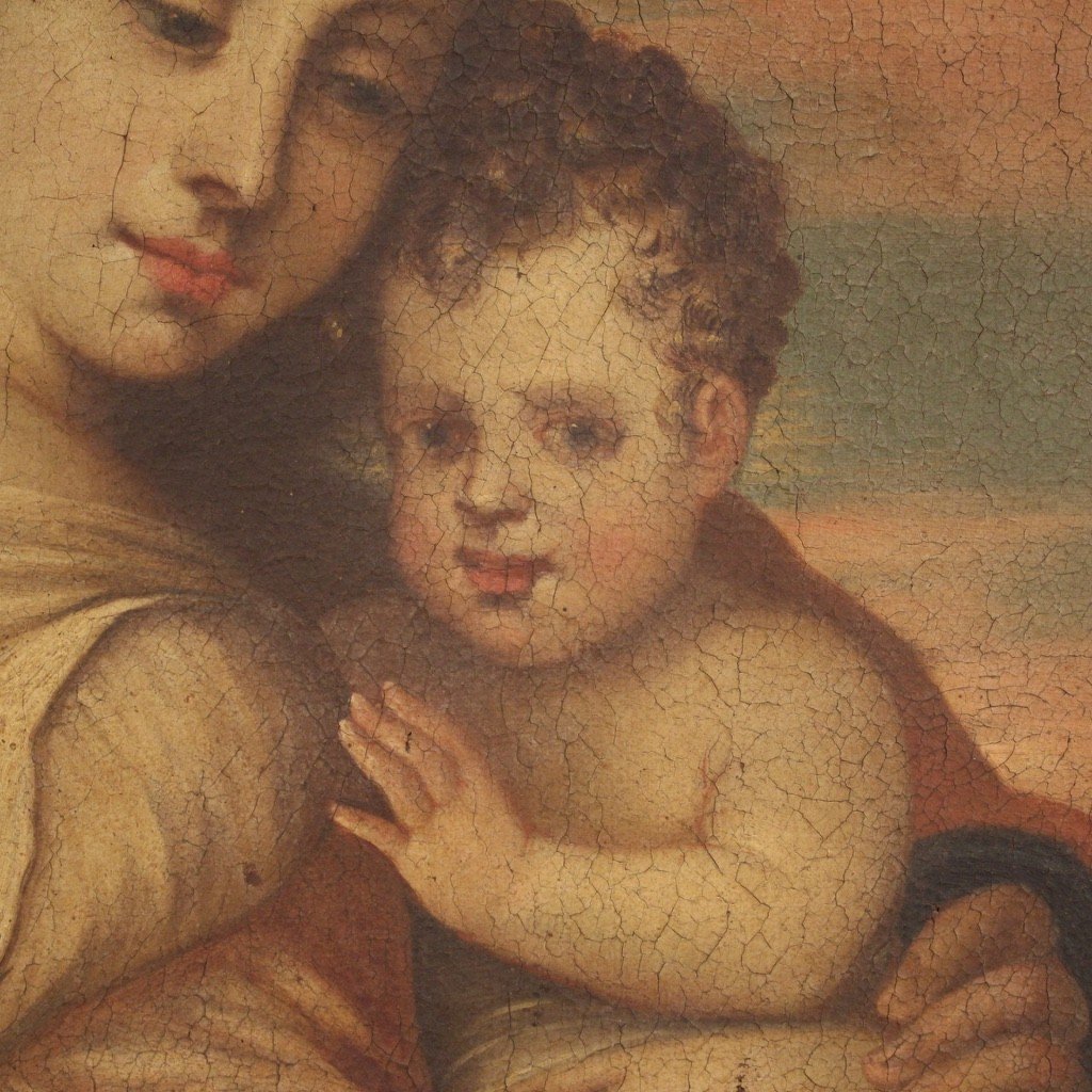 Dipinto religioso Madonna con bambino del XVIII secolo-photo-6