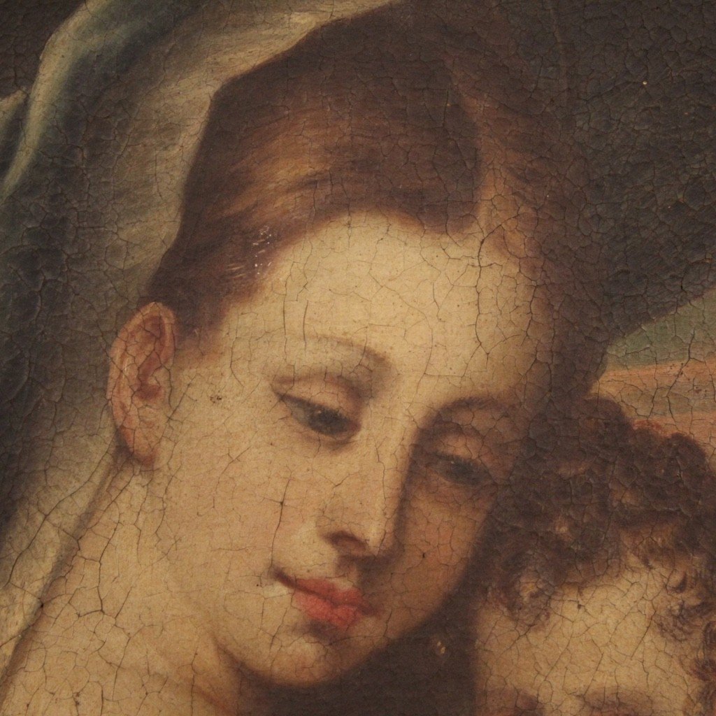 Dipinto religioso Madonna con bambino del XVIII secolo-photo-7