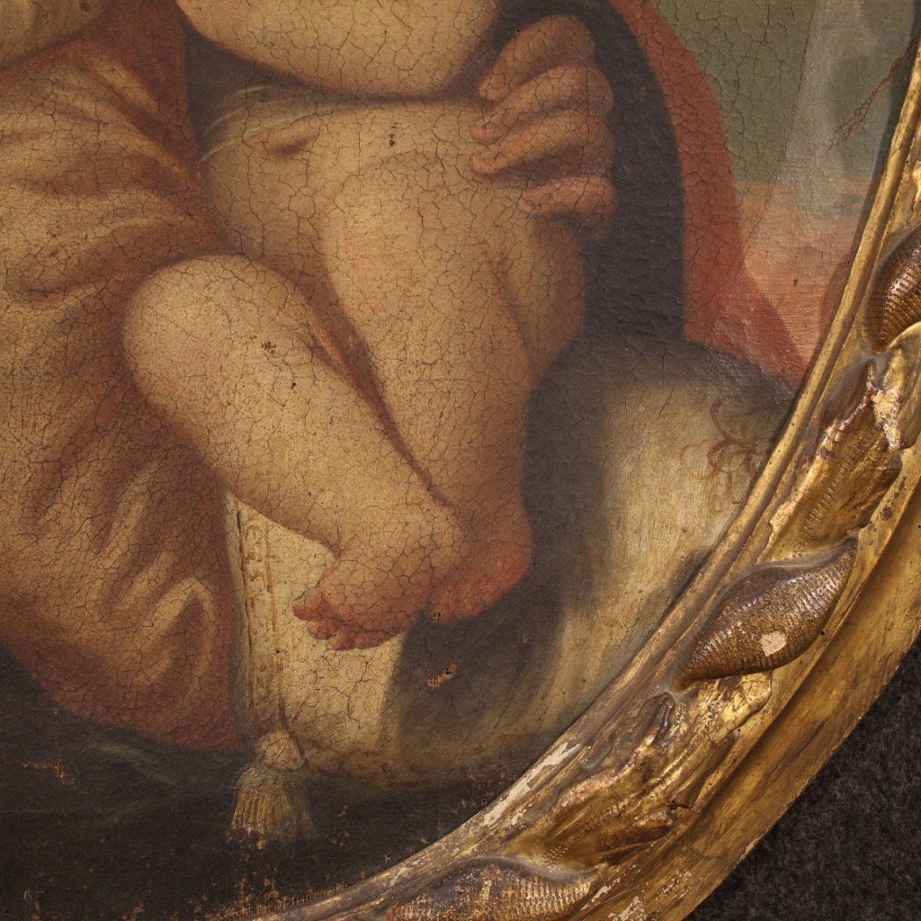 Dipinto religioso Madonna con bambino del XVIII secolo-photo-8