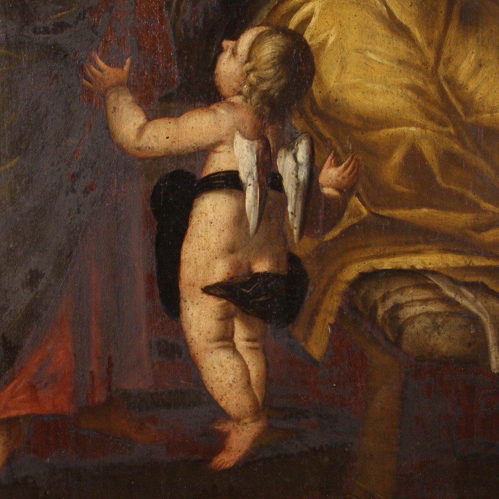 Antico dipinto religioso del XIX secolo, la morte di Giuseppe-photo-7