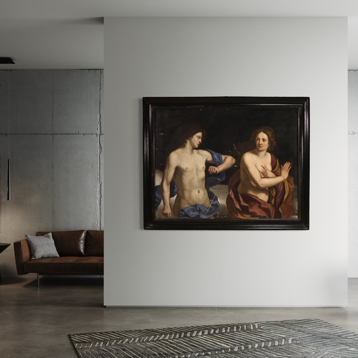 Meraviglioso quadro italiano del XVII secolo, Amnon e Tamar-photo-5