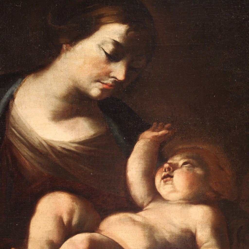 Grande dipinto italiano del XVII secolo, Sacra Famiglia-photo-3