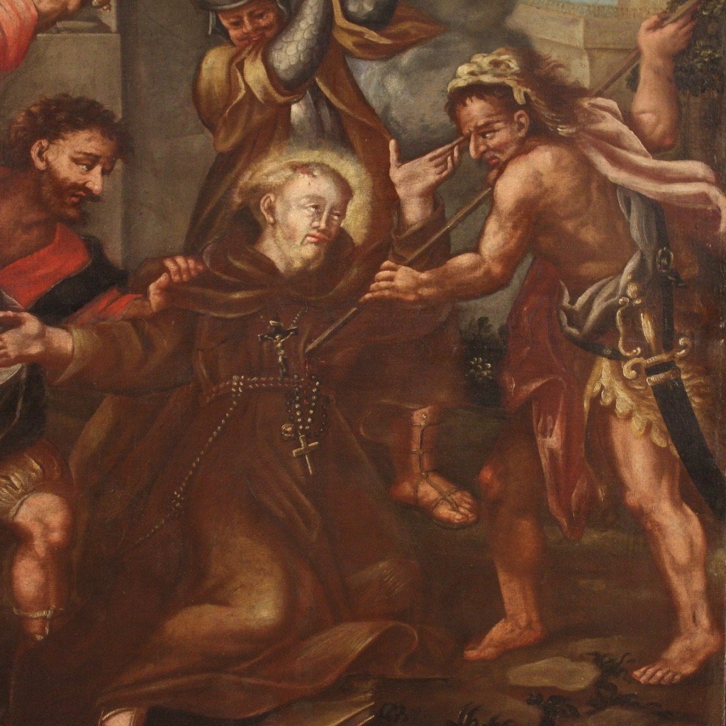 Dipinto religioso del XVIII secolo, il martirio di San Fedele-photo-4