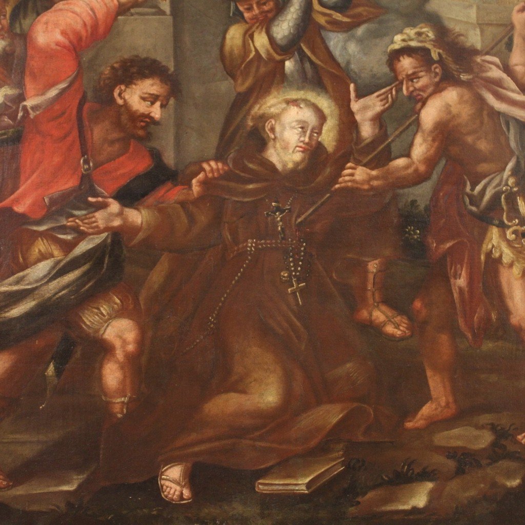 Dipinto religioso del XVIII secolo, il martirio di San Fedele-photo-7