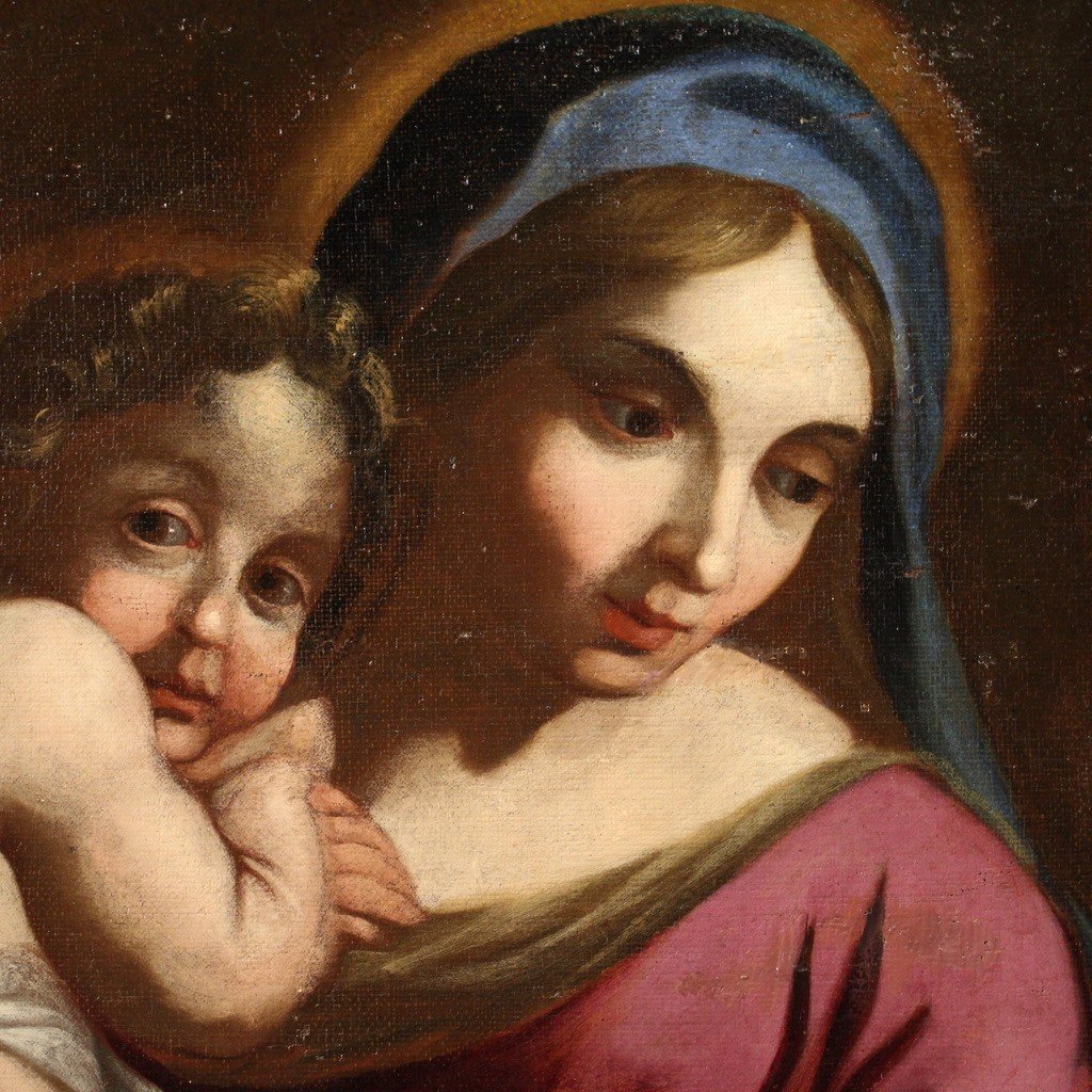 Antico quadro italiano del XVII secolo, Sacra Famiglia-photo-7