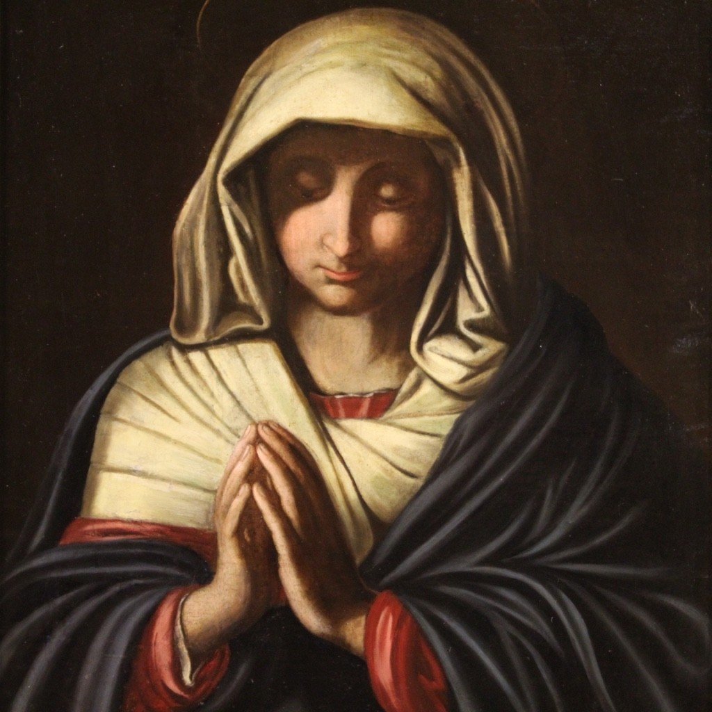 Dipinto religioso Madonna orante del XVII secolo-photo-3