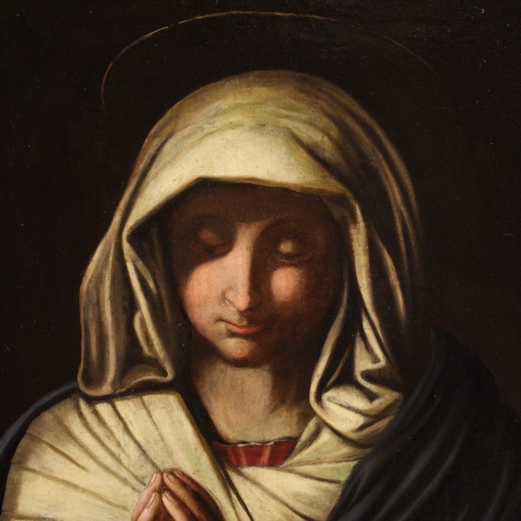 Dipinto religioso Madonna orante del XVII secolo-photo-7