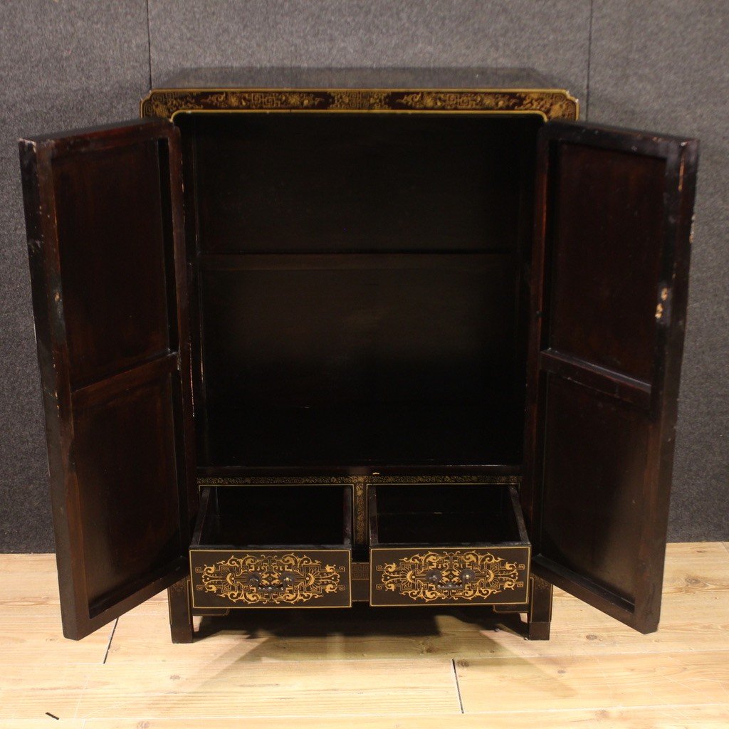 Credenza orientale laccata del XX secolo-photo-7