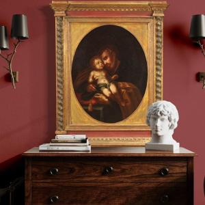 Dipinto italiano San Giuseppe col bambino del XVIII secolo