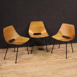 Tre sedie Tonneau di Pierre Guariche per Steiner anni 50' 