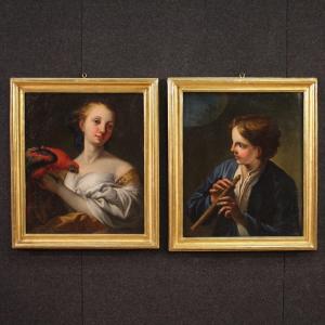 Splendida coppia di figure di carattere del XVIII secolo