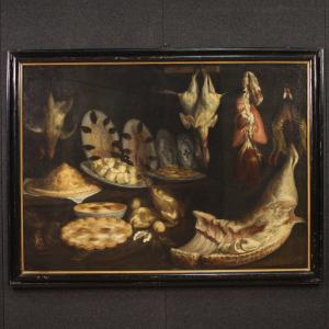 Grande dipinto natura morta italiana del XVII secolo