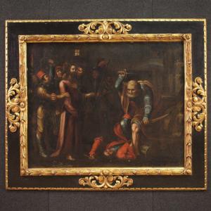 Grande dipinto del XVII secolo, La presa di Cristo nell'orto