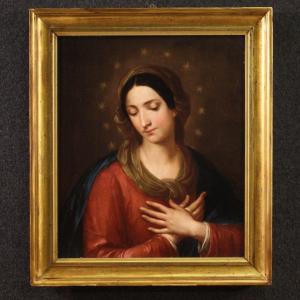 Splendido dipinto Madonna del XIX secolo
