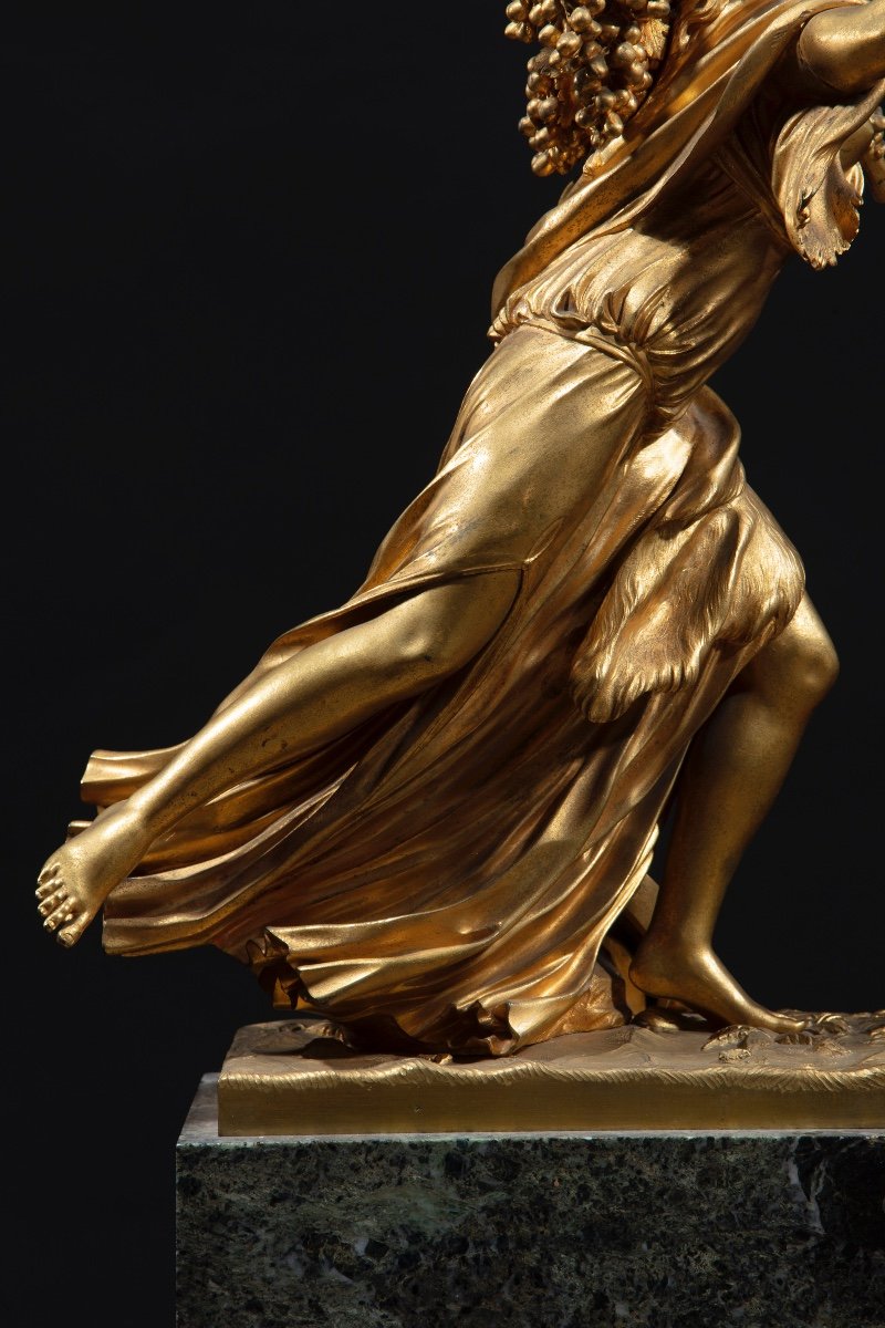 Scultura in bronzo dorato "La Baccante"-photo-2