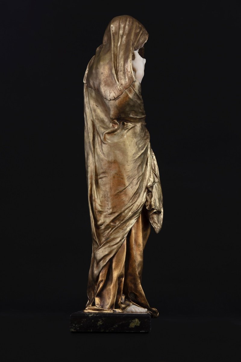 Scultura in marmo e bronzo di Louis Ernest Barrias (Parigi 1841 - 1905) -photo-3