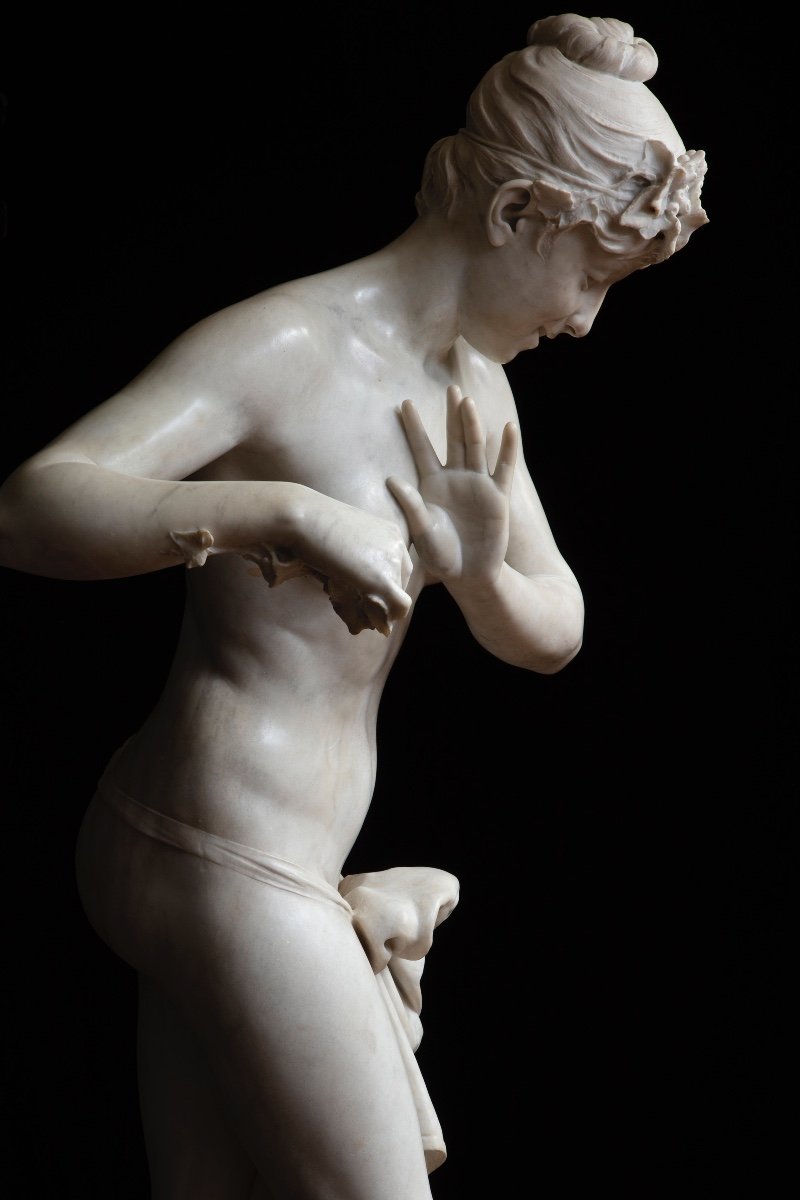 Scultura di Arnaldo Fazzi (1855-1944)  “Fanciulla che gioca con le onde”-photo-7