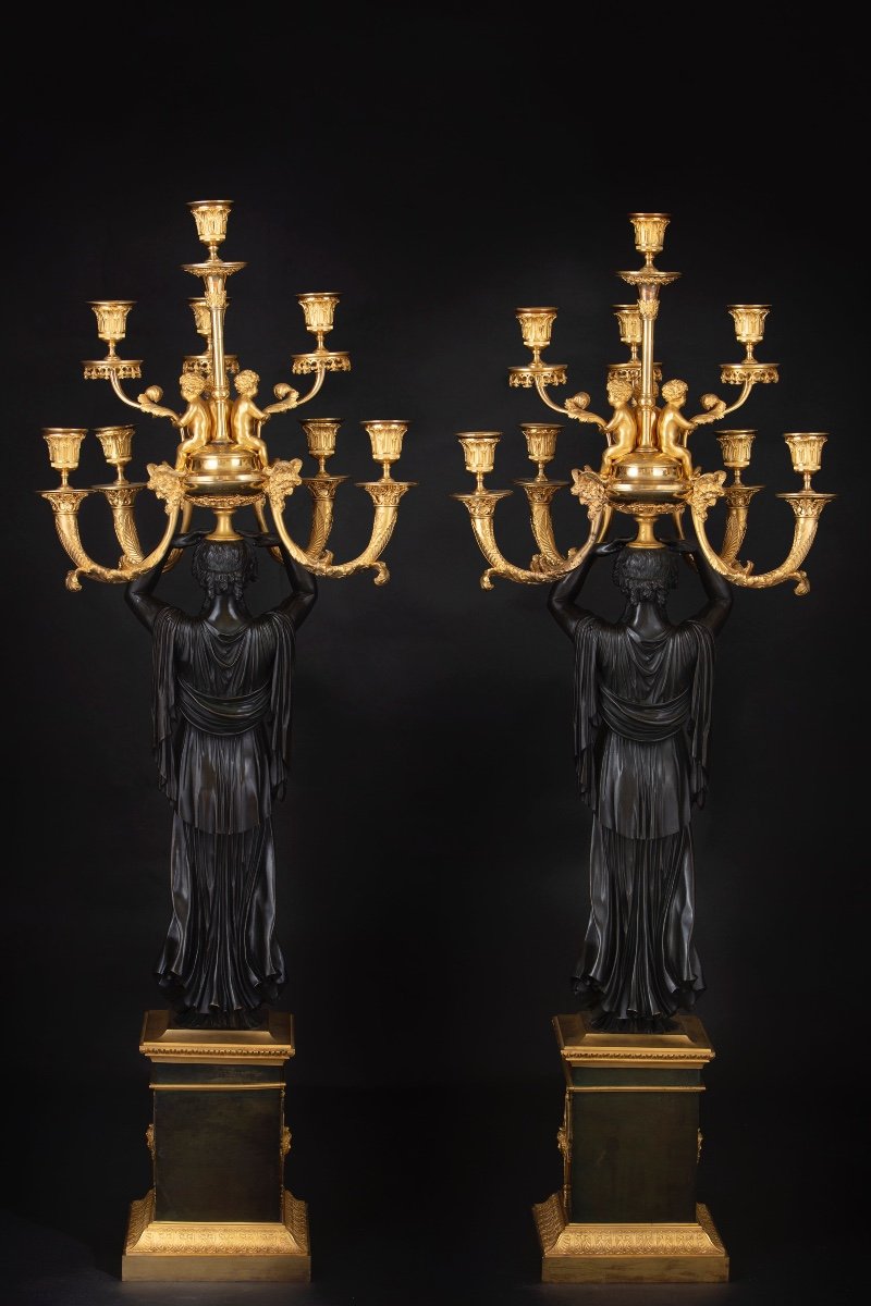 Coppia di candelabri in stile Impero-photo-2