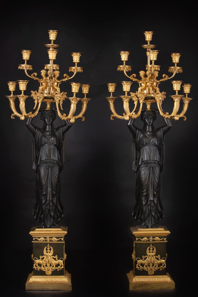 Coppia di candelabri in stile Impero