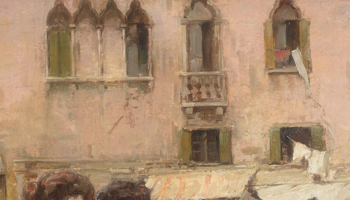 Dipinto di Alessandro Milesi (Venezia 1856 – 1945), “Il Mercato”-photo-2