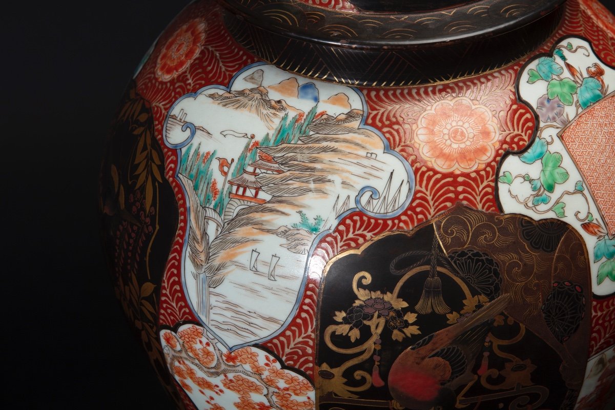 Paire De Vases Imari Japon 19ème Siècle-photo-3