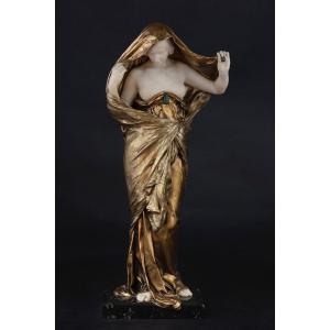 Scultura in marmo e bronzo di Louis Ernest Barrias (Parigi 1841 - 1905) 