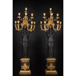 Coppia di candelabri in stile Impero