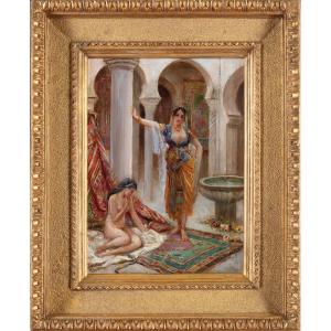 Dipinto di Fabio Fabbi (Bologna 1861 –1945), “Donne nell’harem”