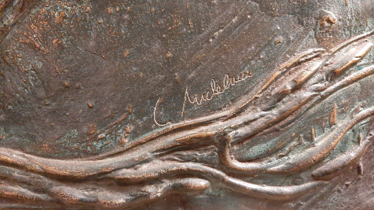 Pannello in metallo bronzeo di Giovanni Michelucci-photo-3