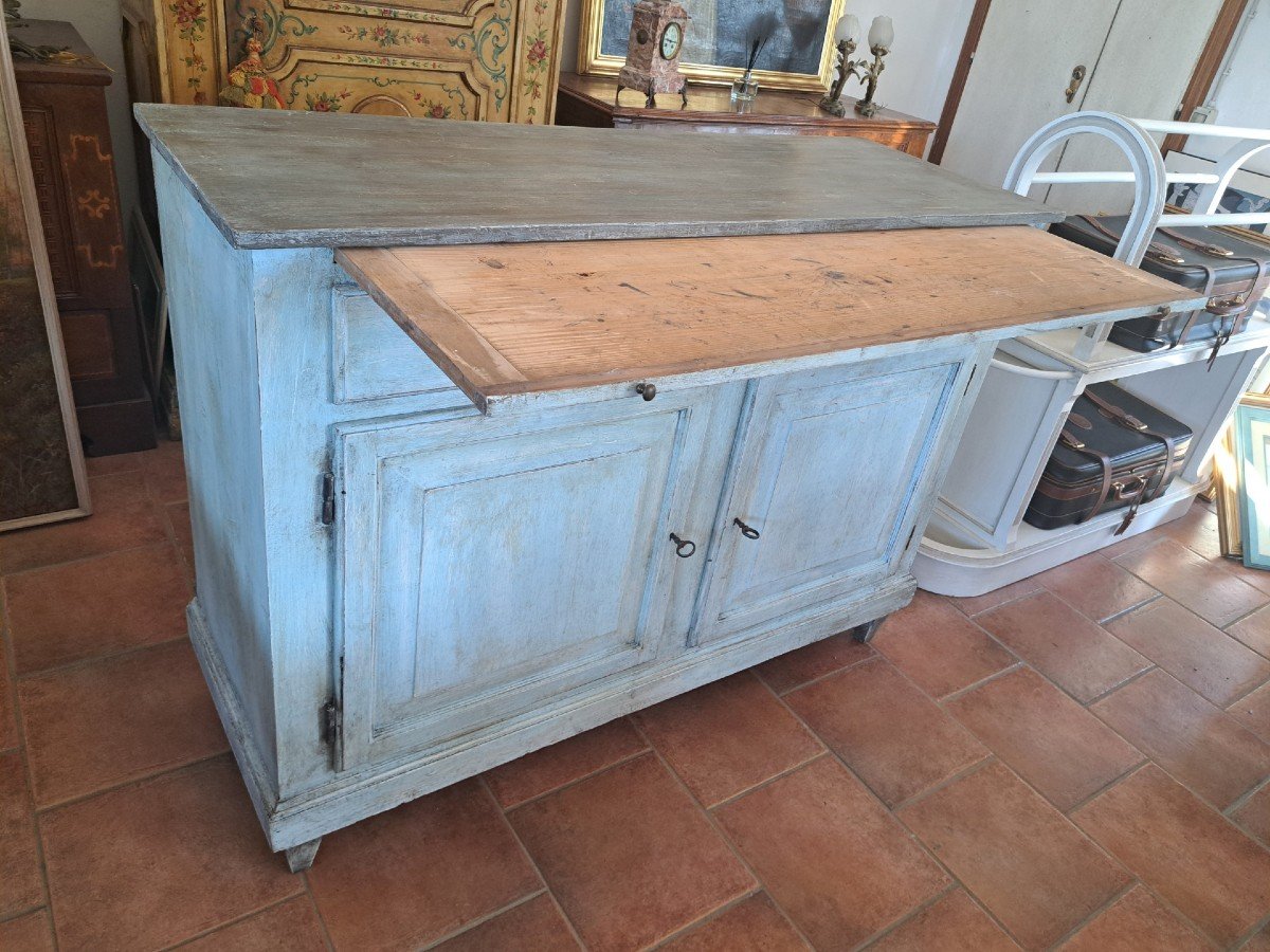 Credenza dipinta con piano scrittoio-photo-2