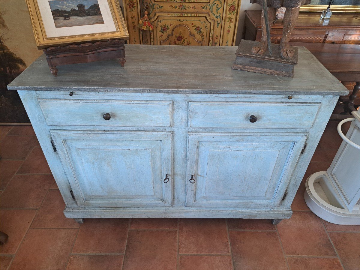 Credenza dipinta con piano scrittoio-photo-3