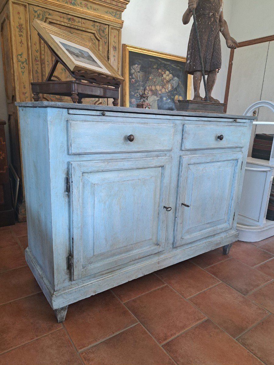 Credenza dipinta con piano scrittoio-photo-4