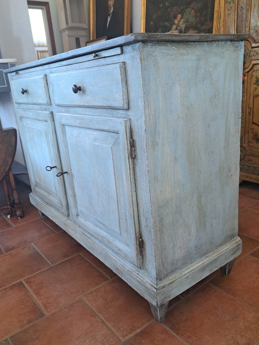 Credenza dipinta con piano scrittoio-photo-2