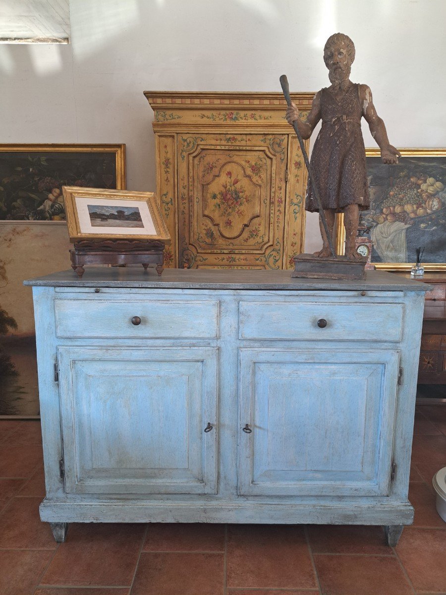 Credenza dipinta con piano scrittoio