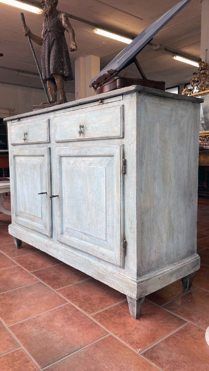 Credenza dipinta con piano scrittoio-photo-3